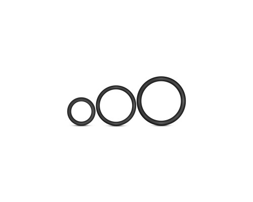 Набор из 3 черных эрекционных колец Cock Ring Set