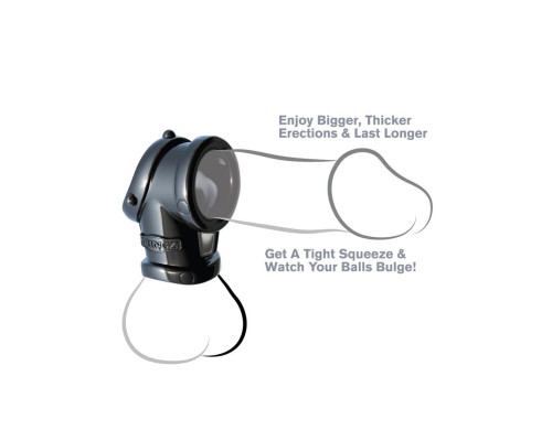 Черная насадка для пениса Cock Pipe with Ball-Stretcher