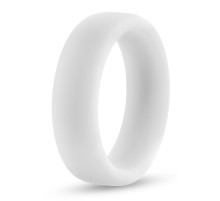 Белое люминесцентное эрекционное кольцо Silicone Glo Cock Ring