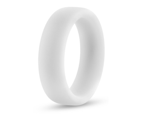 Белое люминесцентное эрекционное кольцо Silicone Glo Cock Ring