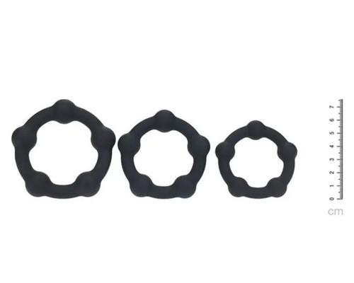 Набор из 3 эрекционных колец Beaded Silicone Cockring Set