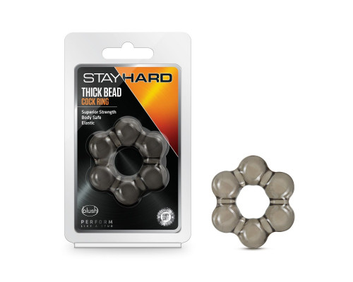 Дымчатое эрекционное кольцо Stay Hard Thick Bead Cock Ring