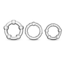 Набор из 3 прозрачных эрекционных колец Stay Hard Beaded Cockrings