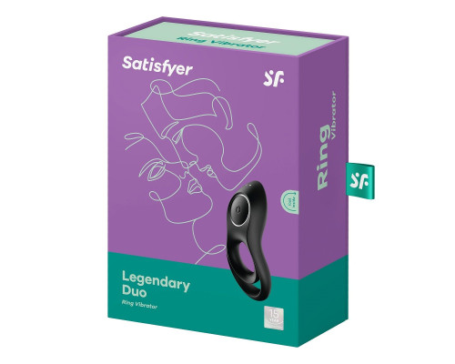 Черное эрекционное виброкольцо Legendary Duo