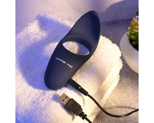 Синее эрекционное виброкольцо Cup ’Em