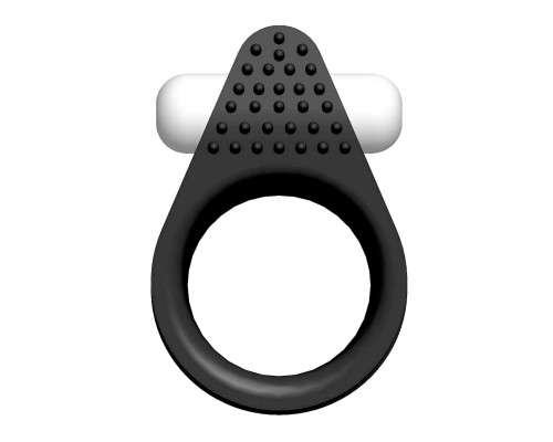 Чёрное эрекционное кольцо LIT-UP SILICONE STIMU RING 1 BLACK