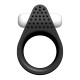 Чёрное эрекционное кольцо LIT-UP SILICONE STIMU RING 1 BLACK