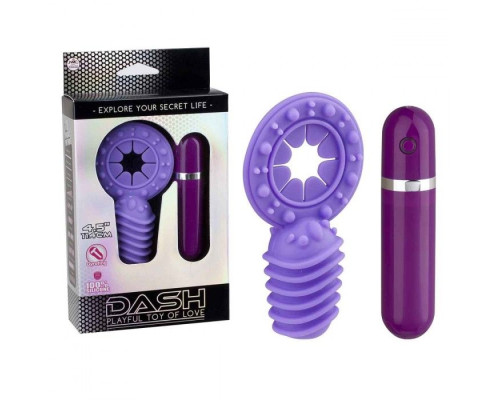 Фиолетовое эрекционное виброкольцо с 10 режимами вибрации Dash