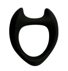 Черное эрекционное кольцо с рожками Wooomy Toro M