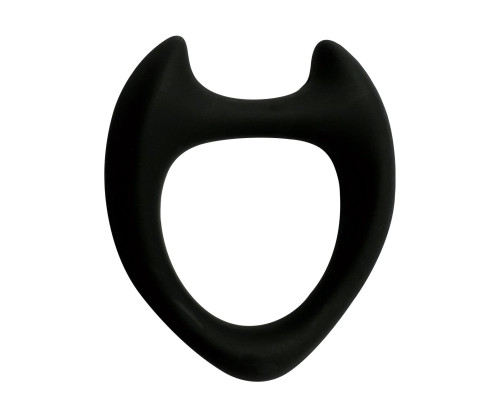 Черное эрекционное кольцо с рожками Wooomy Toro M