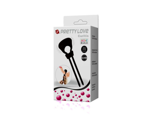 Чёрное лассо на пенис с вибрацией