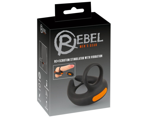 Черный вибростимулятор мошонки RC Scrotum Stimulator with Vibration