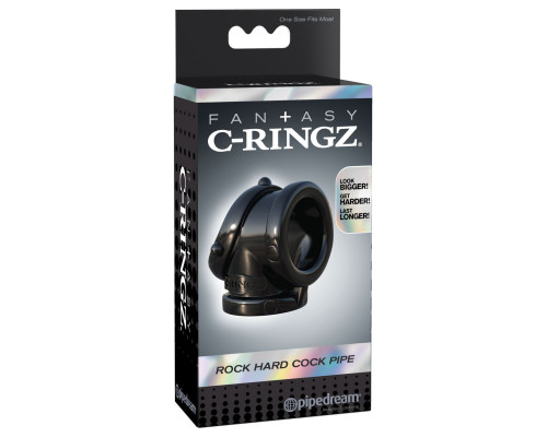 Черное эрекционное кольцо Rock Hard Cock Pipe