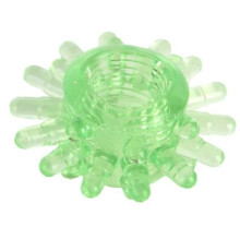 Зеленое эрекционное кольцо с шипами