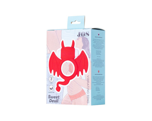 Красное эрекционное кольцо на пенис JOS COCKY DEVIL