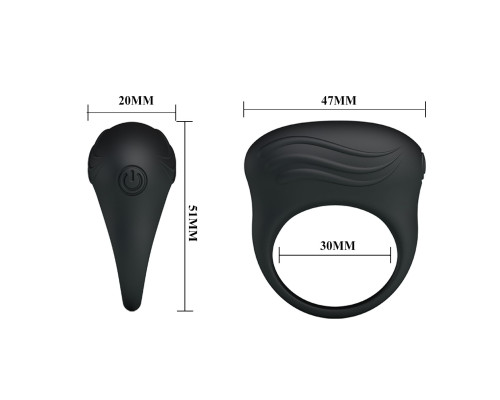 Черное вибрирующее эрекционное кольцо