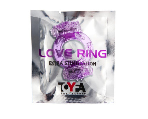 Фиолетовое виброкольцо с двумя вибропульками