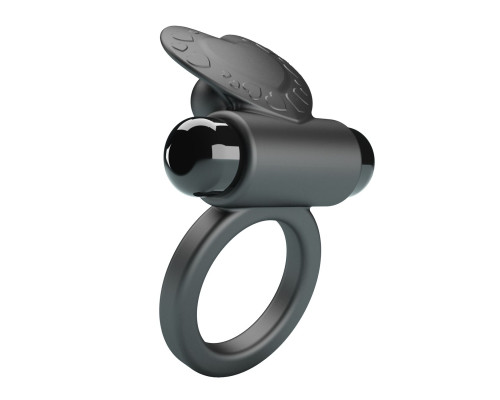 Черное эрекционное кольцо с вибропулей