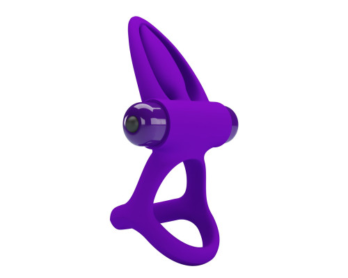 Фиолетовое эрекционное кольцо с 10 режимами вибрации и подхватом мошонки