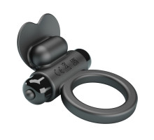 Черное эрекционное кольцо с вибропулей