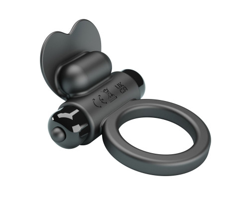 Черное эрекционное кольцо с вибропулей