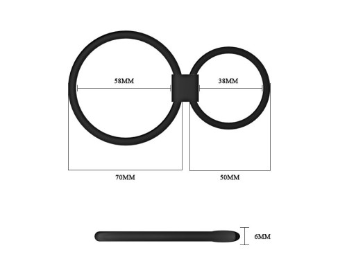 Черное двойное эрекционное кольцо