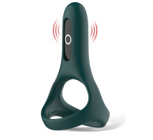 Изумрудное виброкольцо Magic Motion Rise с подхватом мошонки