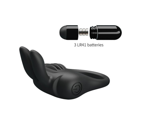 Черное эрекционное кольцо с вибрацией Davion