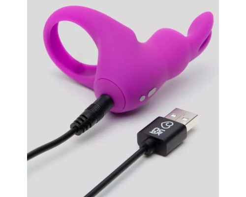 Фиолетовое эрекционное виброкольцо Happy Rabbit Cock Ring Kit