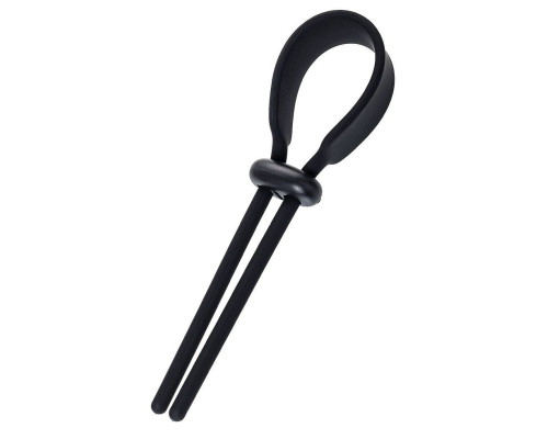 Черное эрекционное лассо на пенис Keb