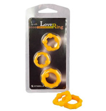 Набор из 3 желтых рельефных эрекционных колец