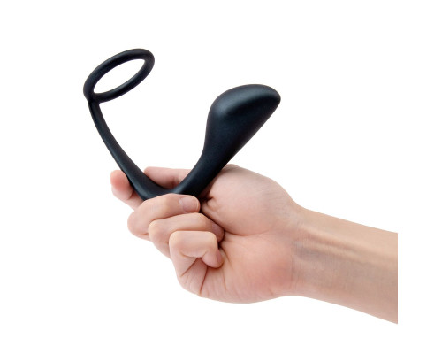 Черное эрекционное кольцо со стимулятором простаты Ringer Cock Ring   Plug