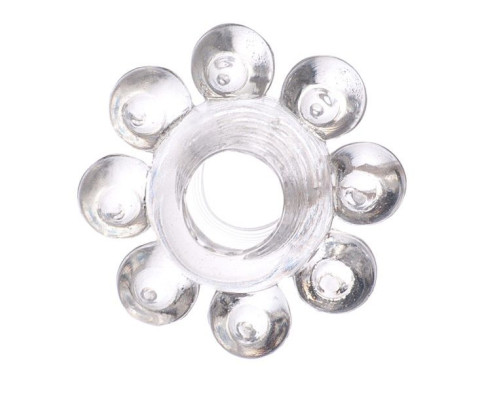 Прозрачное гелевое эрекционное кольцо-цветок