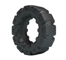 Черное фигурное силиконовое эрекционное кольцо Laiden