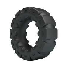 Черное фигурное силиконовое эрекционное кольцо Laiden