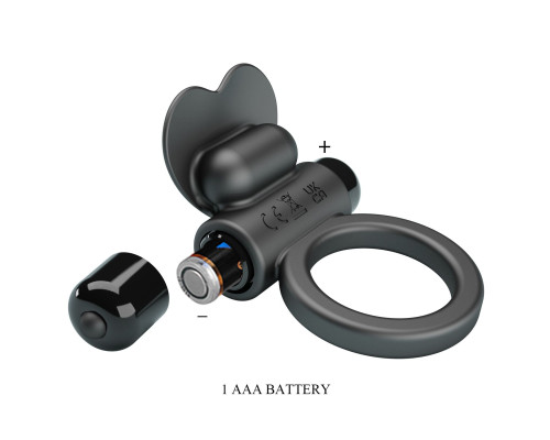 Черное эрекционное кольцо с вибропулей