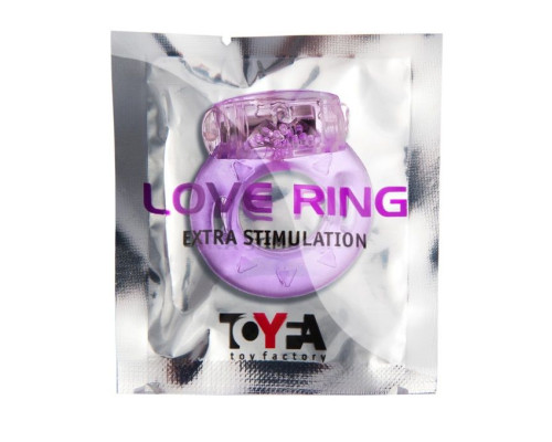 Фиолетовое эрекционное кольцо с виброэлементом в верхней части