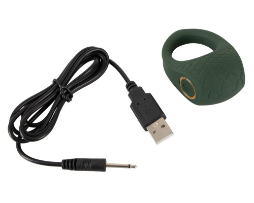 Зеленое эрекционное виброкольцо Luxurious Vibro Cock Ring