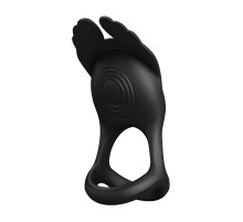 Черное перезаряжаемое виброкольцо на пенис Silas