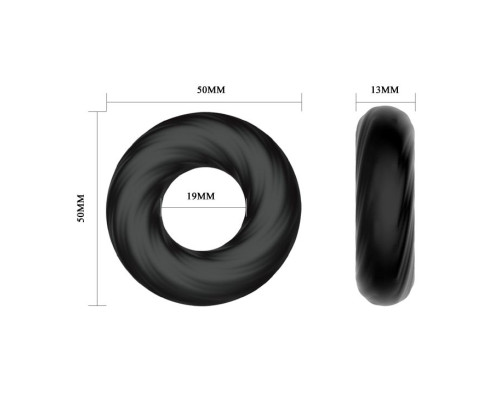 Чёрное эластичное эрекционное кольцо Super Soft