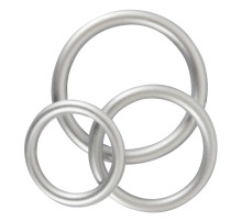Набор из 3 эрекционных колец под металл Metallic Silicone Cock Ring Set