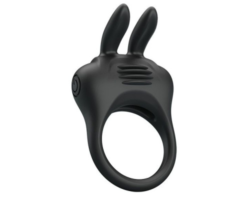 Черное эрекционное кольцо с вибрацией Davion