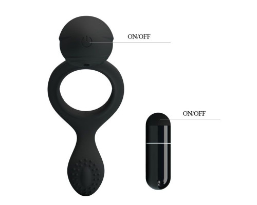 Эрекционное кольцо с клиторальной виброподушечкой Ethel