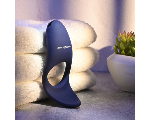 Синее эрекционное виброкольцо Cup ’Em