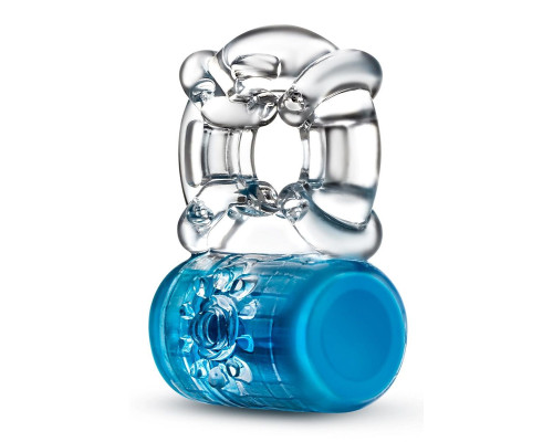 Синее эрекционное виброкольцо Pleaser Rechargeable C-Ring