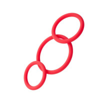 Набор из 3 красных эрекционных колец различного диаметра