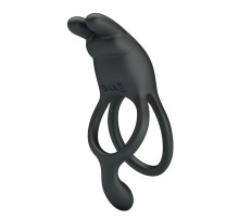 Черное эрекционное виброкольцо Dwayne