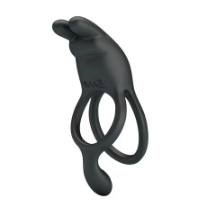 Черное эрекционное виброкольцо Dwayne