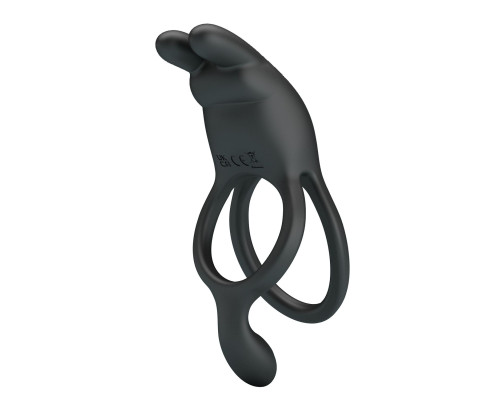 Черное эрекционное виброкольцо Dwayne