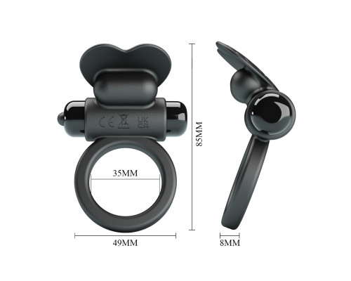 Черное эрекционное кольцо с вибропулей